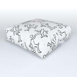 Soccer players doodle pattern. Digital Illustration Background Outdoor Floor Cushion