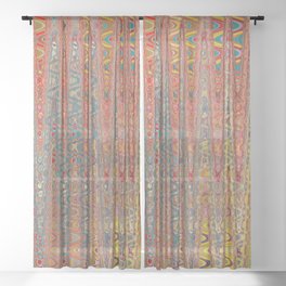 Surrealistic Zigzag Pattern  Sheer Curtain