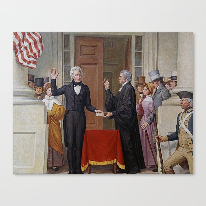 Andrew Jackson Taking Oath Of Office Canvas Print