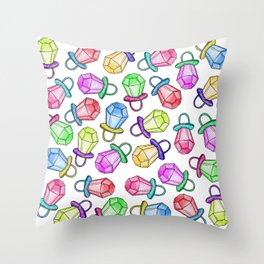 Retro 80's 90's Neon Colorful Ring Candy Pop Throw Pillow