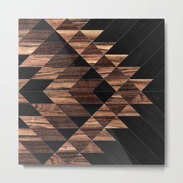 Urban Tribal Pattern No.11 - Aztec - Wood Metal Print | Pattern, Bohemian, Dark, Nature, Digital, Zoltan, Curated, Ratko, Abstract, Painting 
