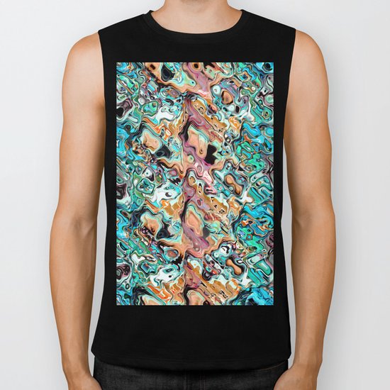 Colorful Distortions Abstract Biker Tank