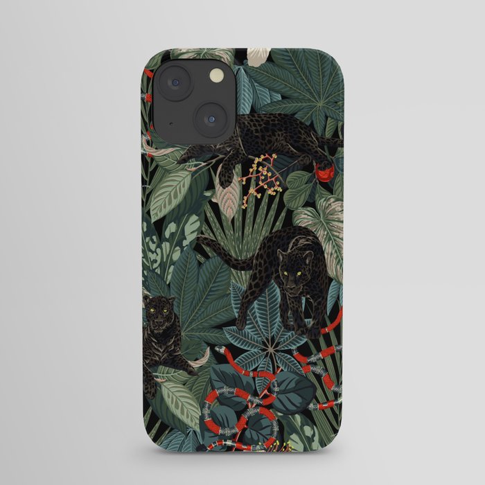 Tropical Black Panther iPhone Case
