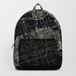 Oshawa, Canada CITY MAP - black and white Backpack