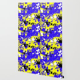 Ukraine Artwork Series - Blue And Yellow Splatter Art Wallpaper