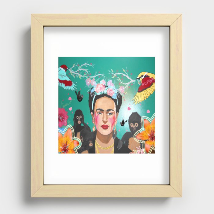 Frida Mural Painting Recessed Framed Print