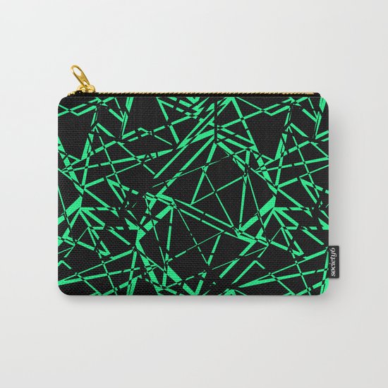 Abstract black and green pattern .Line . Carry-All Pouch