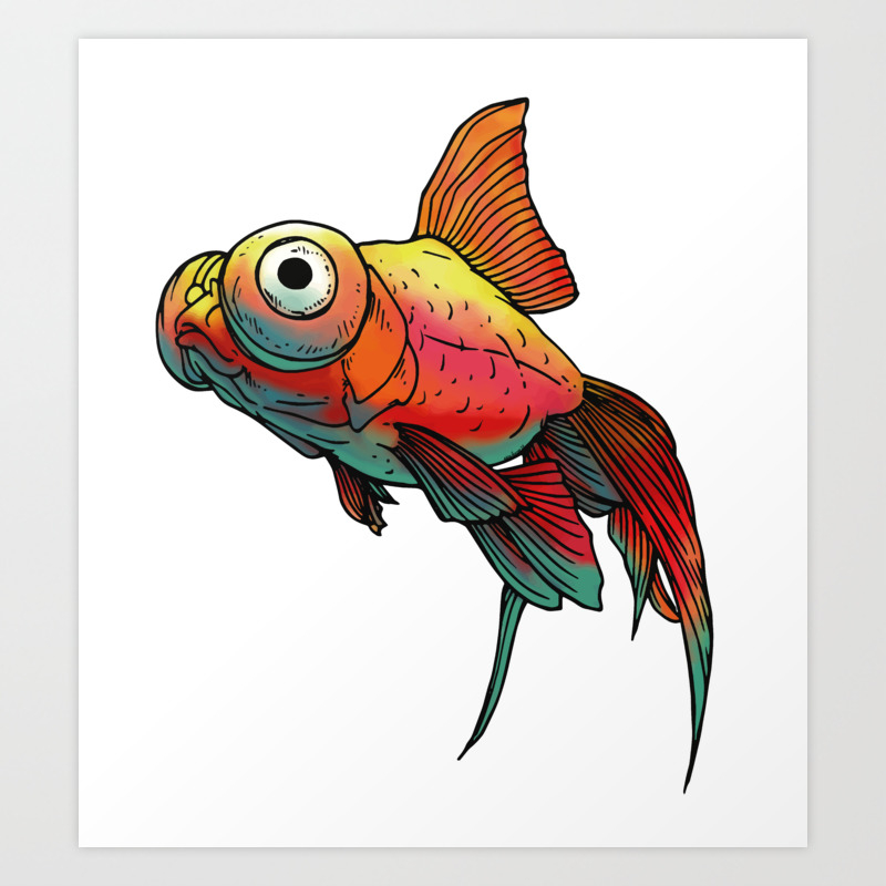 Rainbow Goldfish Art Print By Elisafriesenart Society6