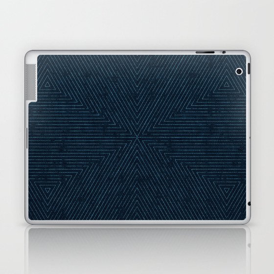 boho triangle stripes - navy Laptop & iPad Skin