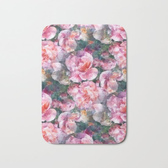 Pink floral pattern Bath Mat