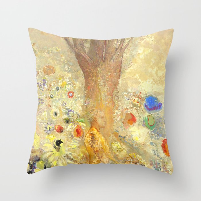 Odilon Redon "Buddha in His Youth" Throw Pillow