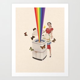 Rainbow Washing Machine Art Print