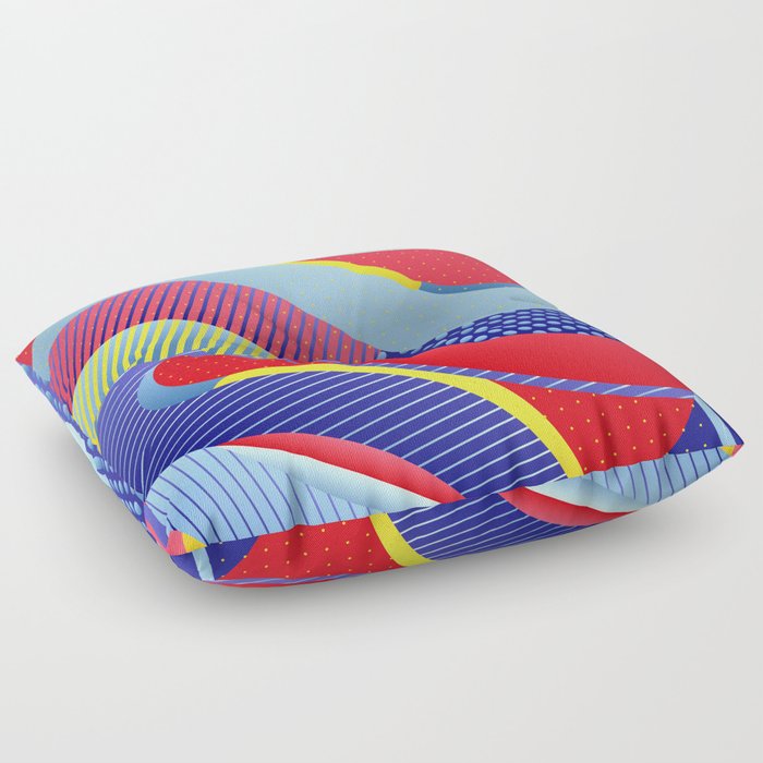 Abstract colorful geometric design. Vintage illustration.  Floor Pillow