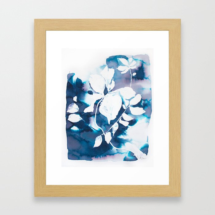 Indigo Blue Botanical Framed Art Print