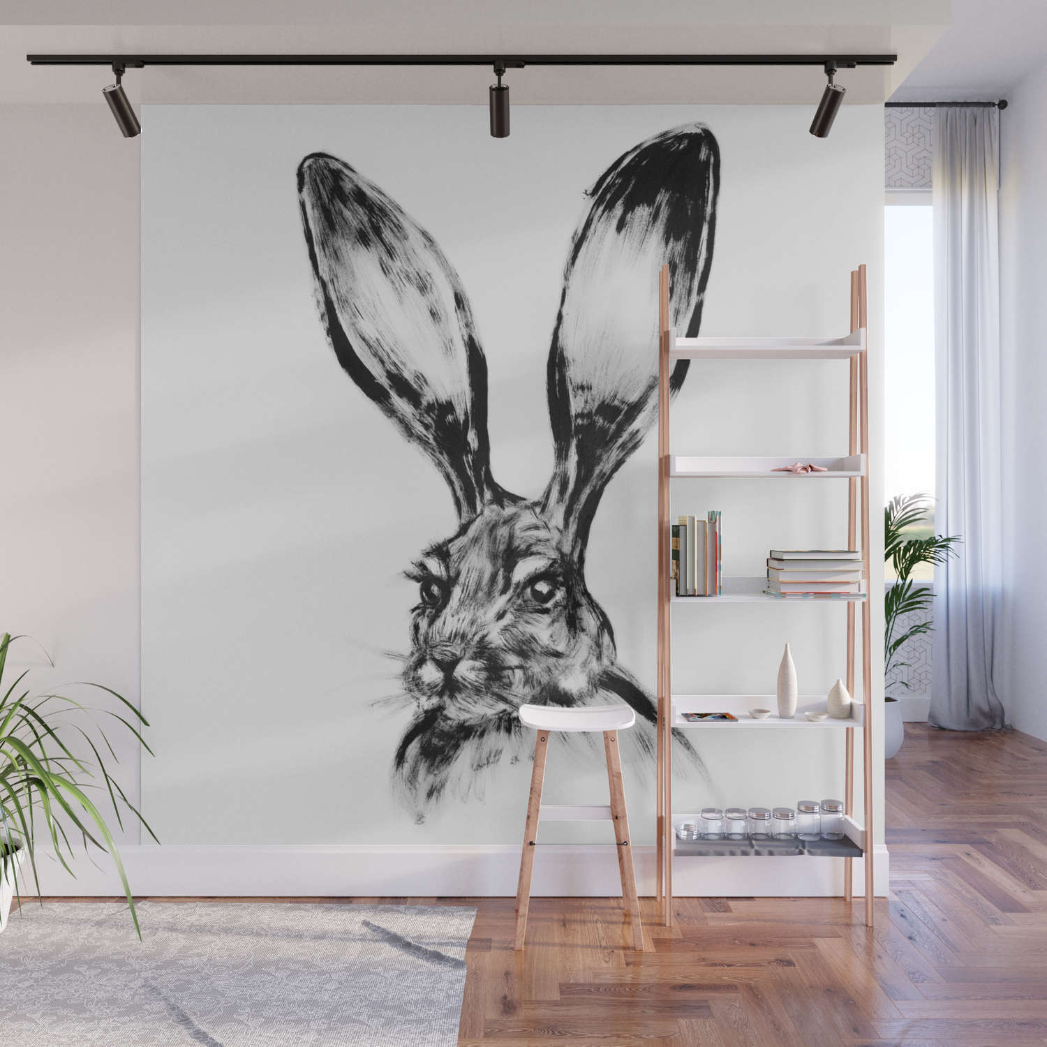 Rabbit Painting Dry Brush Animal Art Animals Wall Art