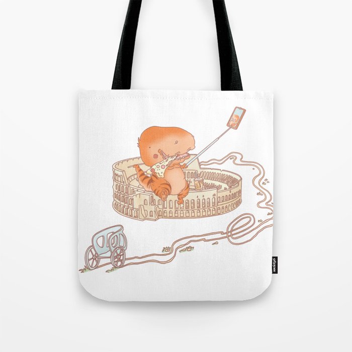 Dinosaur visits The Colosseum Tote Bag