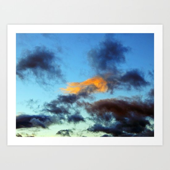 Fishy Cloud Glows in the Sky Art Print