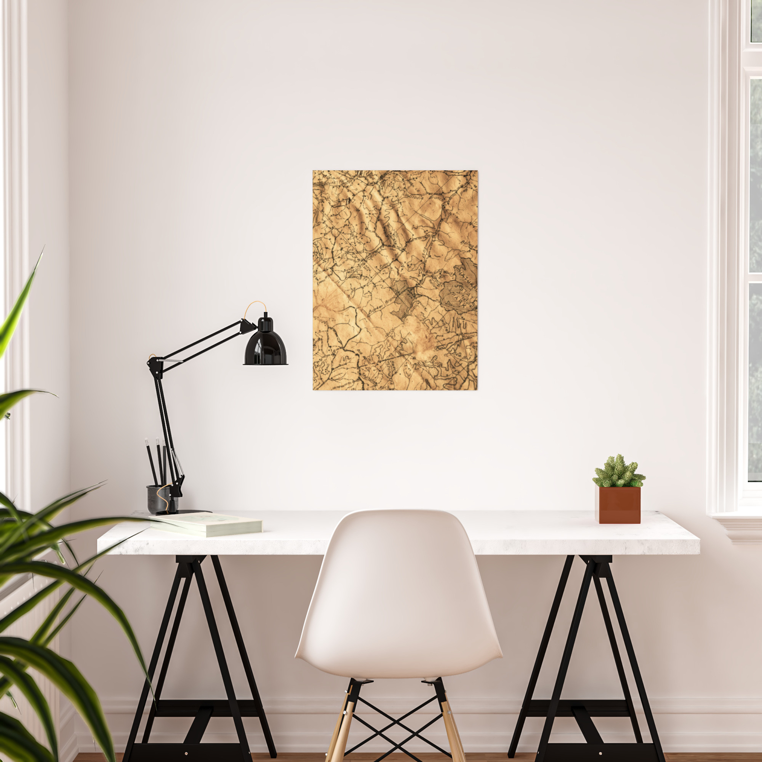 Crinkled Vintage Map Color Poster By Nocolordesigns Society6