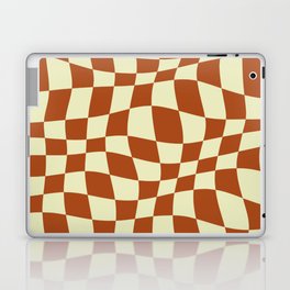 Warped Checkered Pattern (burnt orange/beige) Laptop Skin