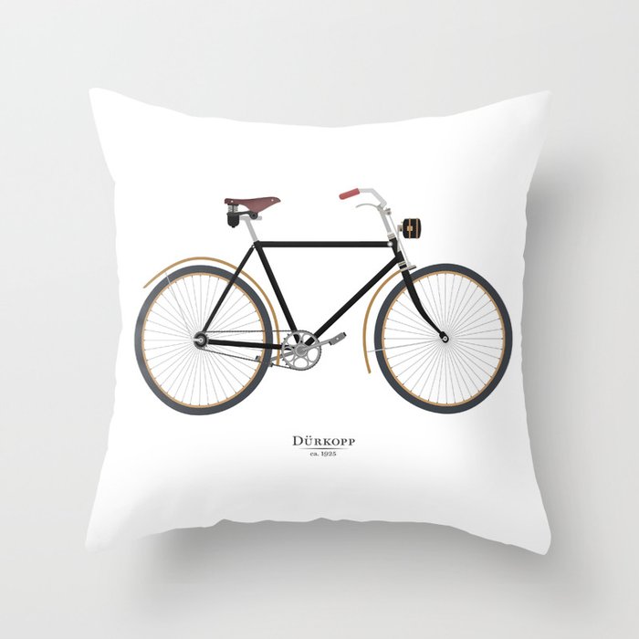 Vintage Dürkopp Bike Throw Pillow