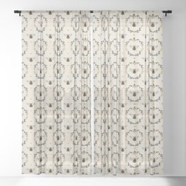 Ode to the Bumblebee (in cream) Sheer Curtain