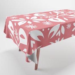 bird tile print on watermelon Tablecloth