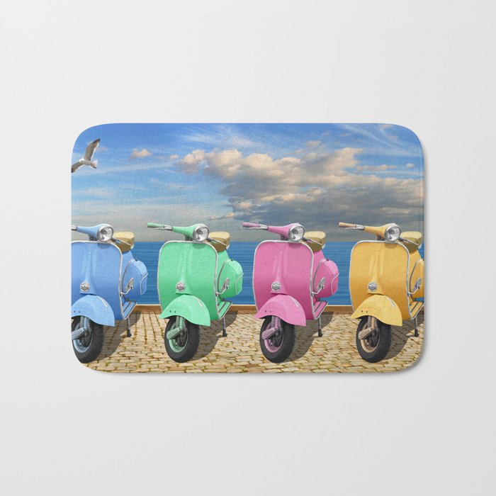 Scooter in bright colors Bath Mat