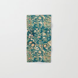 William Morris Vintage Melsetter Teal Blue Green Floral Art Hand & Bath Towel