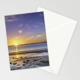 New Zealand Photography - Wonderful Sunset Over The Desolate Beach Stationery Card