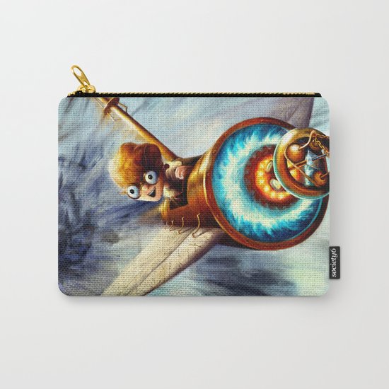 Boy Flying Away in a Plane Carry-All Pouch