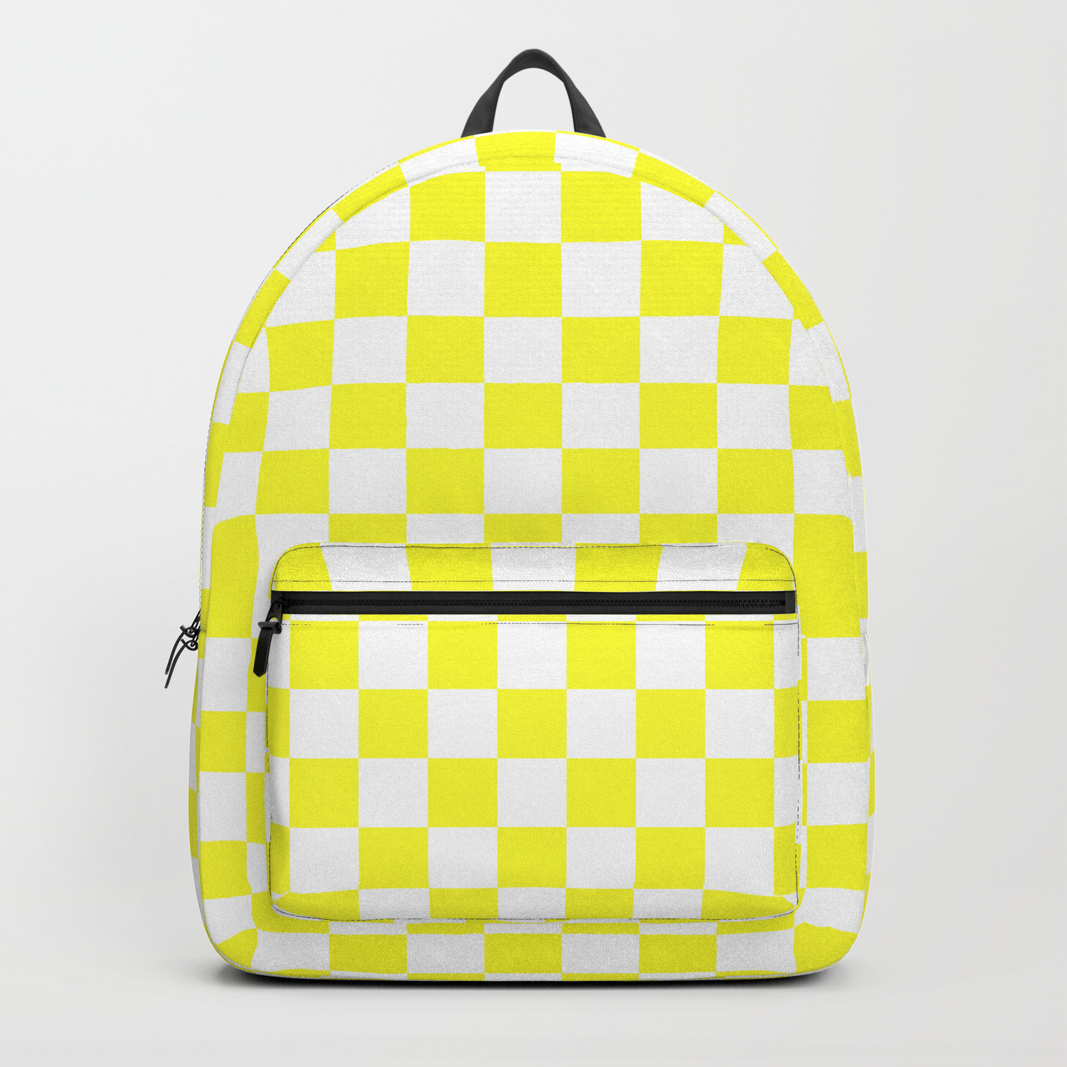 yellow checkerboard backpack