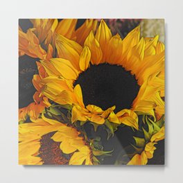 Sunflower Close Up Metal Print