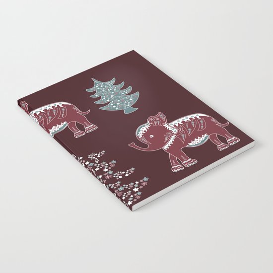 Elephants, trees and flowers Notebook
