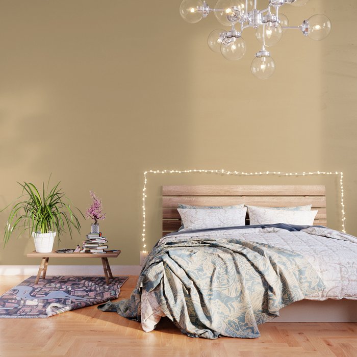 Mid-tone Golden Beige Brown Solid Color Pairs PPG Halo PPG1091-4 - All One Single Shade Hue Colour Wallpaper