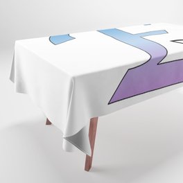 Butterfly Silhouette on Monogram Letter E Gradient Blue Purple Tablecloth