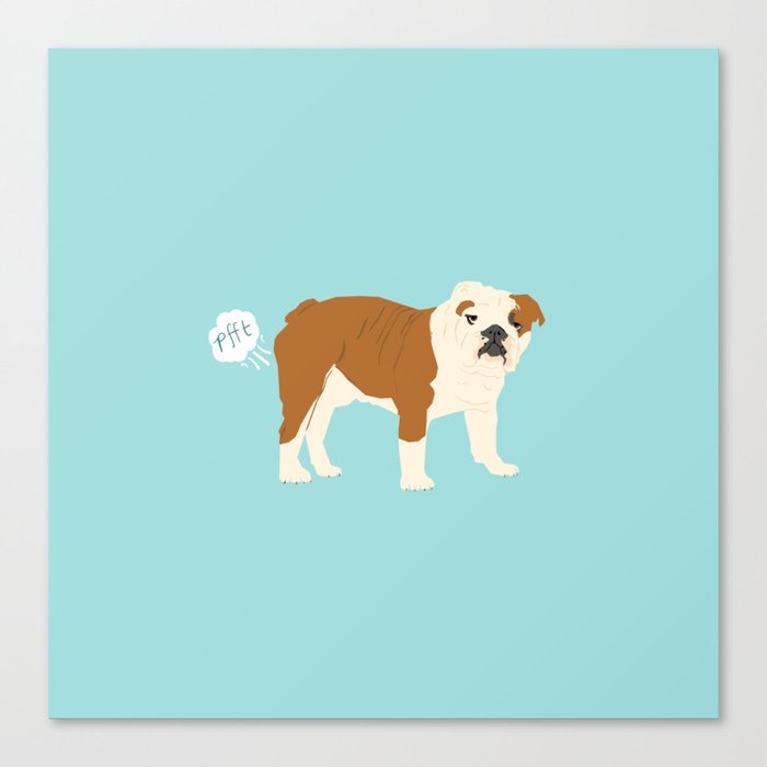 english bulldog funny farting dog breed gifts Canvas Print