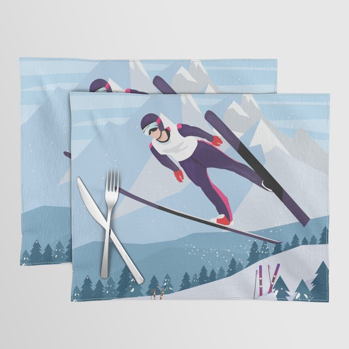 Skiing - Flying Placemat