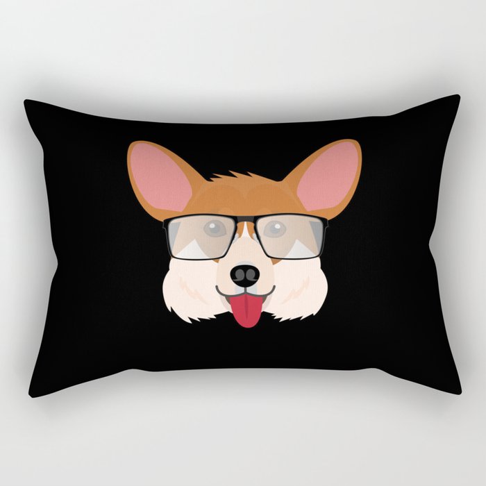 Dog With Glasses Puppy Cute Music Rectangular Pillow