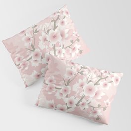 Apricot Cherry Blossom | Vintage Floral Pillow Sham