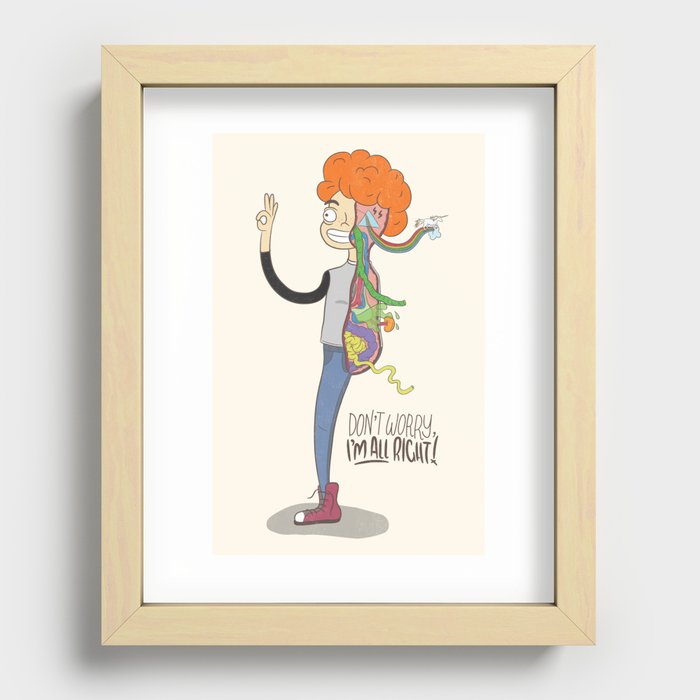 Don't Worry, I'm All Right! Recessed Framed Print