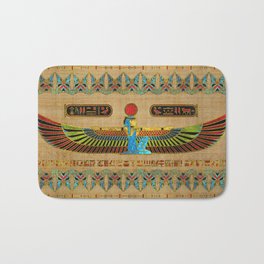 Egyptian Goddess Isis Ornament on papyrus Bath Mat