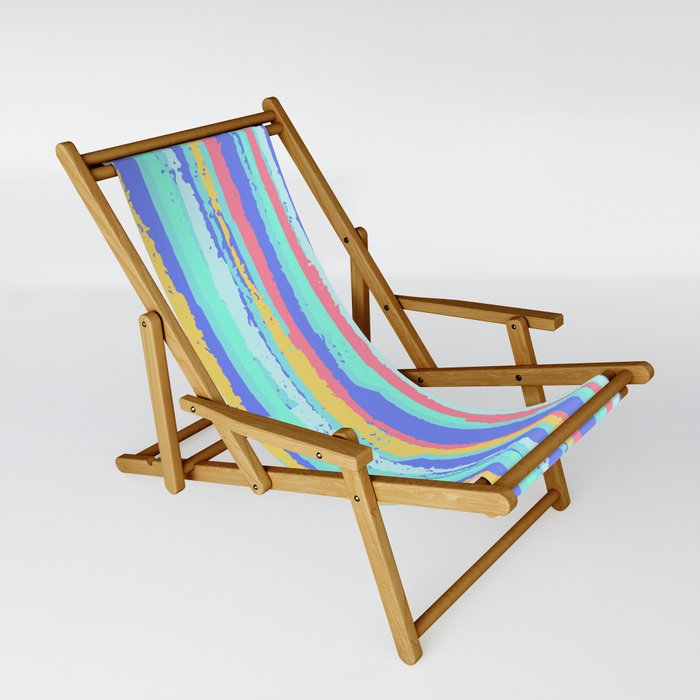 Abstract psychedelic pattern in  Y2K bug style  Sling Chair