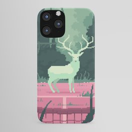 Deer in the middle of a forest iPhone Case | Tennis, Court, Pixelart, Deergod, Whitedeer, Romaincourtois, Digital, Magic, Fantasy, Drawing 
