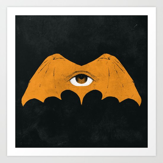 gold bat Art Print