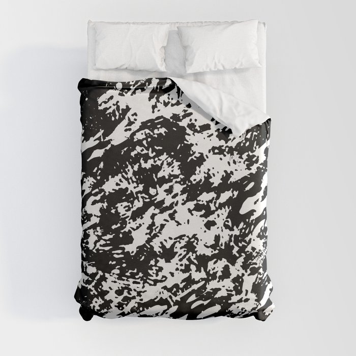 Abstract Black and White Shapes Duvet Cover