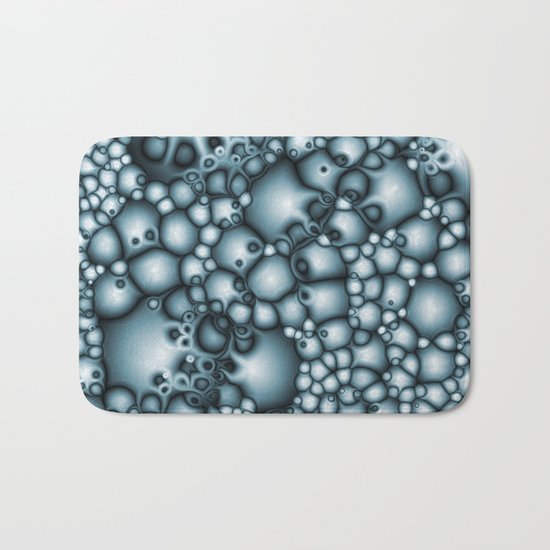 Abstract Blue Bubbles Macro Bath Mat