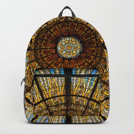 Barcelona glass window stained glass Backpack | Window, Seller, Best, Top, Stained, Digital, Textures, Windows, Antique, Patterns 