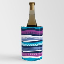 Float in // violet pacific indigo and midnight blue waves Wine Chiller