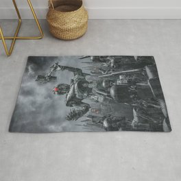 Once More Unto The Breach Rug | Maker, Space, Science, Fiction, Droid, Robots, Android, Military, Cyber, Army 