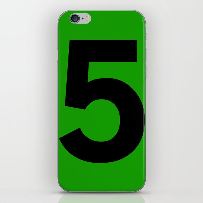Number 5 (Black & Green) iPhone Skin